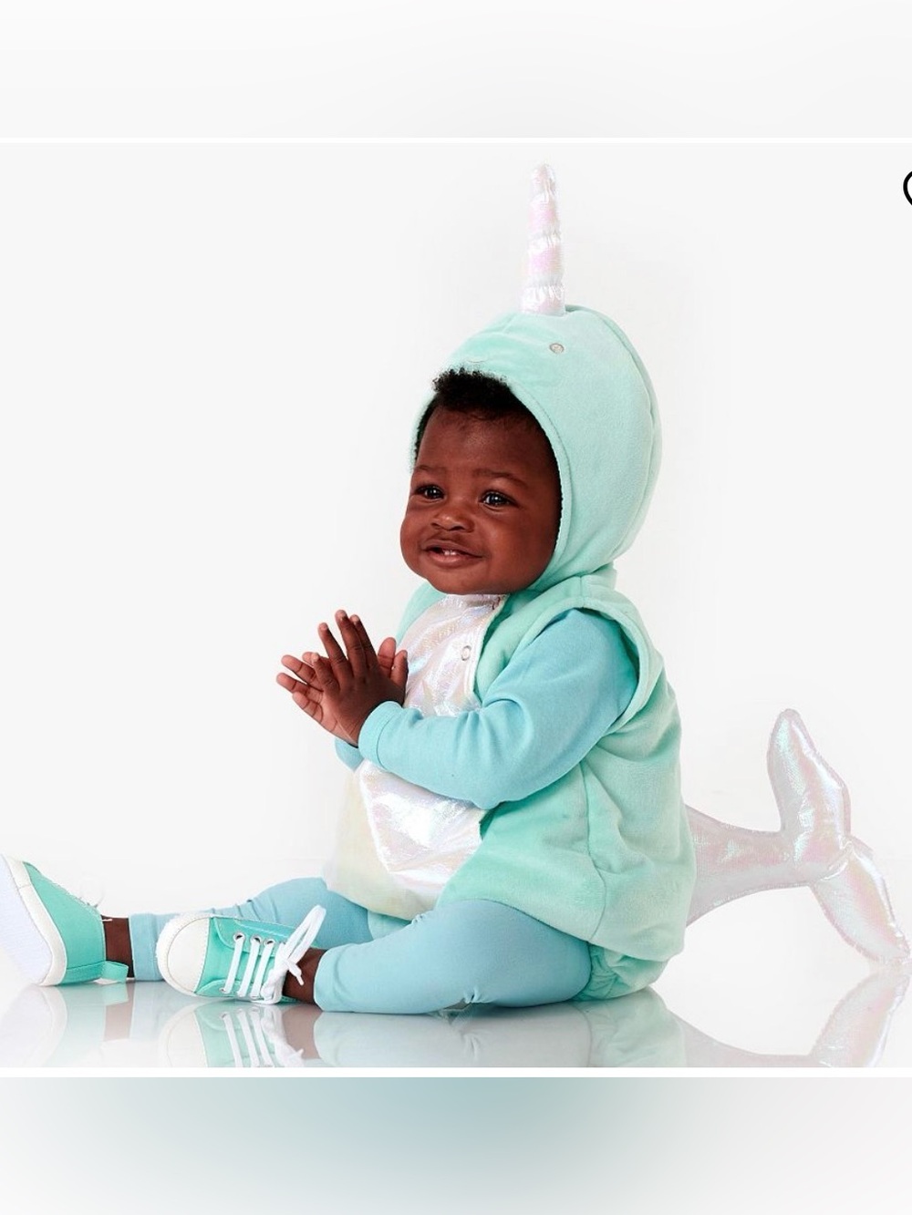 Pottery Barn Kids Baby Blue Narwhal whale Halloween costume size 0-6 months